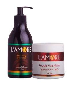 מסיכת לאמורי Lamore - לשיער יבש עד חלק+שמפו למניעת נשירה